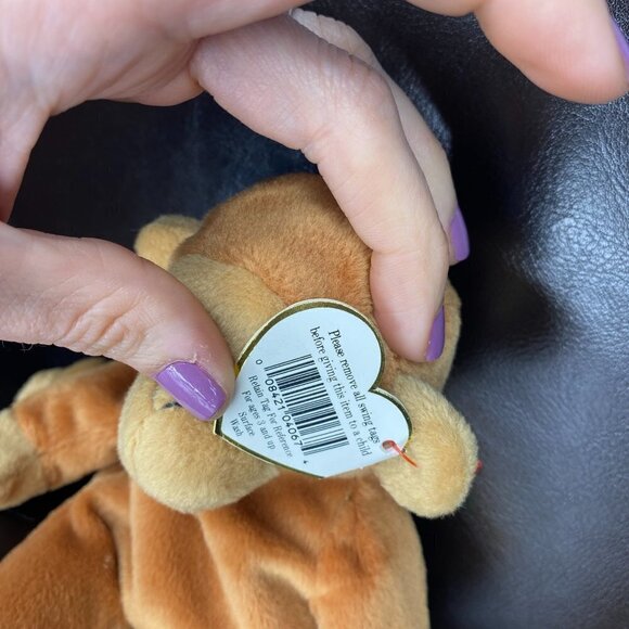 TY Beanie Babies Bongo the Monkey Beanie Baby Tan Tail 4067 - Picture 4 of 7